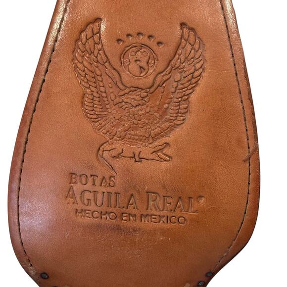 Vintage Aguila Real Ostrich Leather Cowboy Boots US 10 Exotic Pointed Toe Cream main image 14
